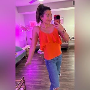 Women’s Orange Strappy Blouse Small